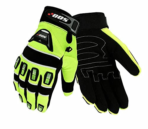 BOSmoto Motorradhandschuhe Fahrrad Sport Gloves Sommer Motorrad Handschuhe XS-3XL (Neon, XL)