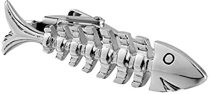 Pinzas de corbata para hombre con diseño de padre de la novia de acero inoxidable plateado con espina de pescado de 2 pulgadas de regalo, 5 x 1 cm, Sin piedras preciosas