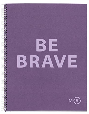 Miquelrius - Quaderno A4 Be Eco, 80 Fogli 90 g/m², Righe Orizzontali 7 mm, 1 Riga Colorata, 4 Fori, Copertina Riciclata, Viola Ametista