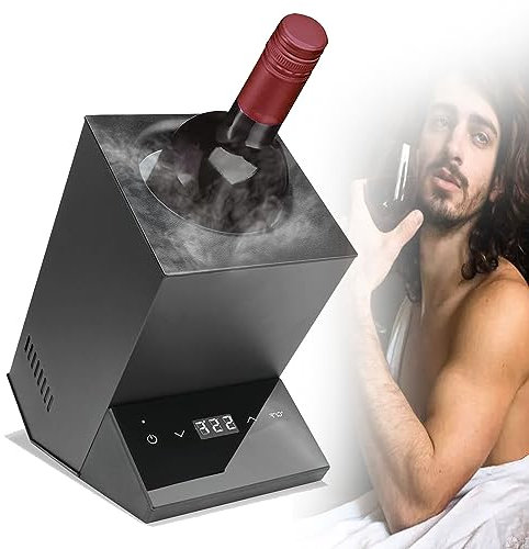 Raffreddatore di Vino Elettrico Secchiello per Bottiglia Singola per Vino o Champagne da 750 ml Raffreddatore di Vino Senza Ghiaccio Touch Screen Temperatura Regalo per Gli Amanti del Vino