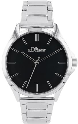 s.Oliver Armbanduhr Damen Quarzuhr analog, mit Edelstahl Armband, Silber, 5 bar wasserfest, Kommt in Uhren Geschenk Box, 2036546