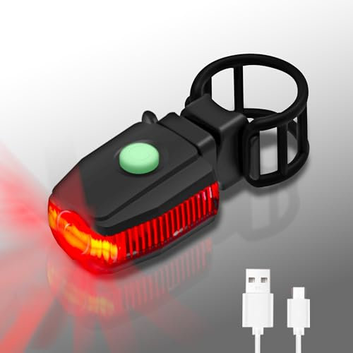 KINSAM LED Fahrrad Rücklicht I USB Aufladbar Batterie I Fahrradlicht Hinten I Rücklicht Fahrrad I Rücklicht Ebike I IPX4 Wasserdicht I Rennrad rücklicht,für Kinder und Erwachsene