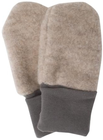Lilano, Handschuhe Fäustlinge, 100% Bio-Wolle | Baby Newborn | Warm und weich | Made in Germany (Sand)