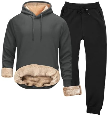 JokeLomple Tuta da Uomo 2025 - Sportiva Jogging Suit Activewear Pantaloni Jogging Y2K Felpa con Cappuccio Felpa Suit con Zip/Pull-On Felpa Senza Cappuccio Cotone per Jogging, Palestra, Invernali