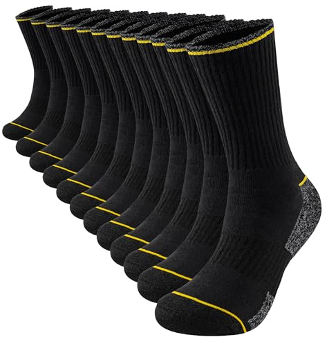 The Essentials Wardrobe Mens 12 Pack FCO Work Socks - UK 6-11/EU 39-45 - Black
