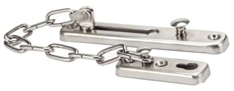 Holibanna Cadena de Seguridad para Puerta de Acero Inoxidable Cerradura con Pestillo Reforzado Diseño Recto Protección Antirrobo para Hogar y Hotel Color Plateado