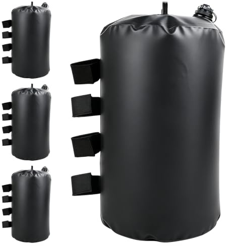 Lot de 4 Sacs de Sable pour tonnelle, Poids pour tonnelle, Noir | Sacs de poids d'eau de 20 l pour tentes pop-up, fixation coupe-vent pour tentes, pavillons, tentes de jardin, réutilisables