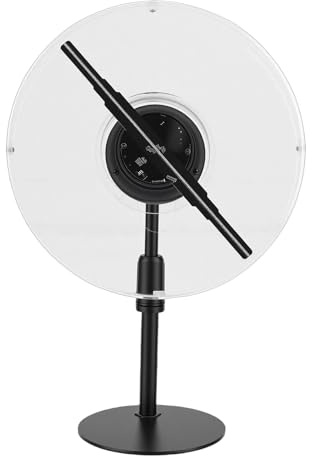 Asixxsix 9,1-tums 3D-hologram Fläktdisplayprojektor, 1024x234 Upplösning Holografisk Projektor LED-reklamskärm med WiFi PC-programvara Fjärrkontroll för Företag, Bar (EU)