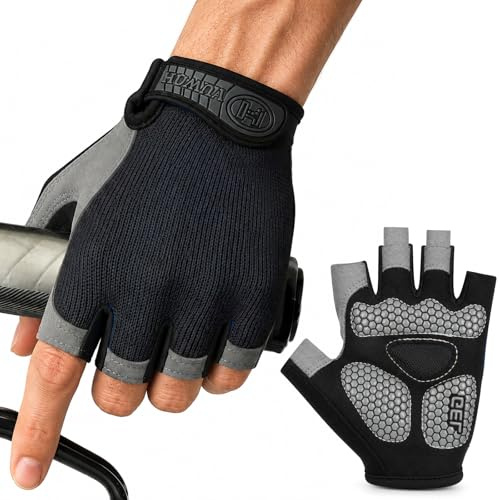 newhsy Cycling Gloves for Men Women, Half Finger Unisex Quick-Dry Breathable Mesh, Wear-Resistant Microfiber Palm, Anti-Slip Shock Absorption Bike Gloves for MTB, Road Bicycle, Hiking, Gym