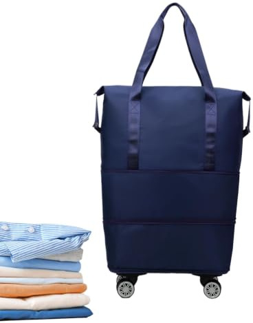 Trolley Reisetasche Erweiterbar | Große Weekender Tasche Mit Oxford Stoff | Wasserfeste Reisetasche mit erweiterbarem Stauraum. Ideal als Kabinen-Handgepäck, für Übernachtungen & Businessreisen.
