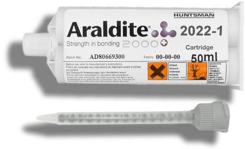 Araldite 2022-1 | 50 ml Doppelkartusche mit ZMS | Huntsman | Zwei Komponenten 2K Klebstoff Kleber | Klebstoffkartusche | Epoxid Harz Epoxidklebstoff Epoxidharzkleber Epoxidkleber Epoxidharzklebstoff