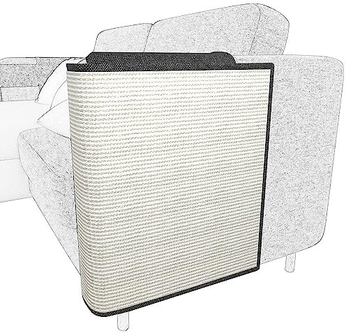 Italdos Sofa Kratzschutz Katze Kratzmatte Sisal Kratzteppich für Katze - Sessel Couch Katzenkratzmatte Hunde (Linke Seite)