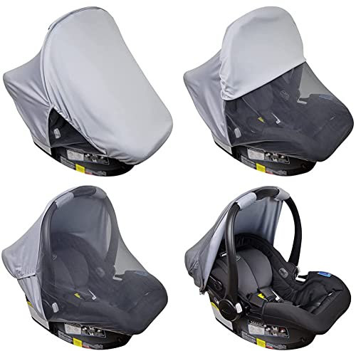 iEasey 2 in1 Universal Sonnenverdeck für Babyschale mit Insektenschutz UPF 50+ UV Schutz Verdeck Sonnenverdeck für Maxi Cosi Cabrio/CabrioFix/Pebble/Citi Sonnenschutz Sonnendach