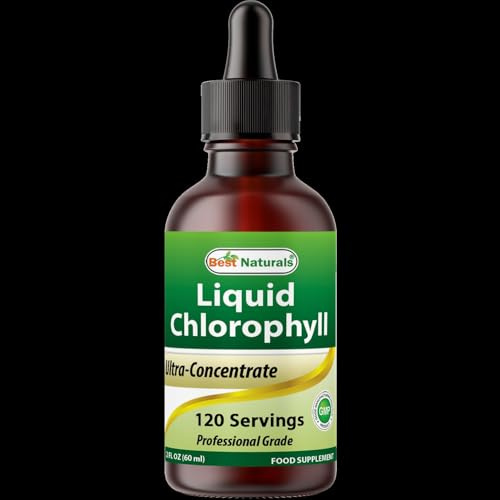 Best Naturals Liquid Chlorophyll Drops - 50 mg - 120 Servings Per Glass Bottle - 2 FL OZ (Pack of 3)