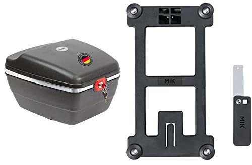 Westmark Fahrradkoffer für alle Gepäckträger, inkl. Befestigungsmaterialien, diebstahlsichere Befestigung, 14 L, Touring Tresor, 5430GE6S & Basil Unisex – Erwachsene MIK Adapterplatte, Black, One Size