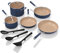 Ninja Ceramic Cookware Set, Extended Life 11-Piece Kitchen Cookware Sets with Comfort Grip, Nonstick Fry Pans, Pots, PTFE Free, Oven & Dishwasher Safe, Stovetop Compatible, Navy Blue, CW49011