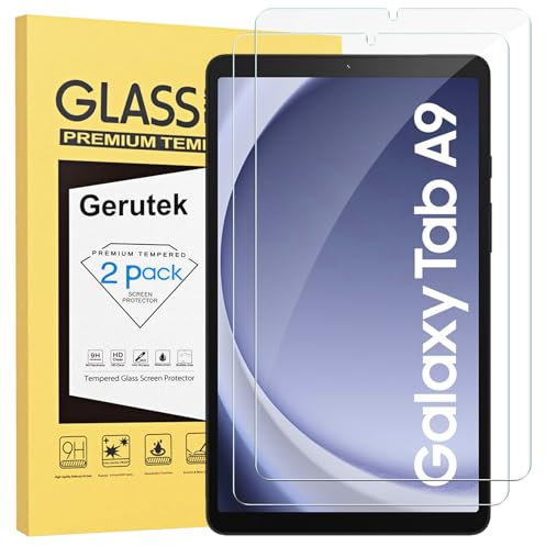 Gerutek 2 Stück Schutzfolie für Samsung Galaxy Tab A9 8,7 Zoll 2023, 9H Härte, Hülle Freundllich Schutzglas, Anti-Kratzen Anti-Bläschen Displayfolie Displayschutz für Galaxy Tab A9 (SM-X110/ SM-X115)
