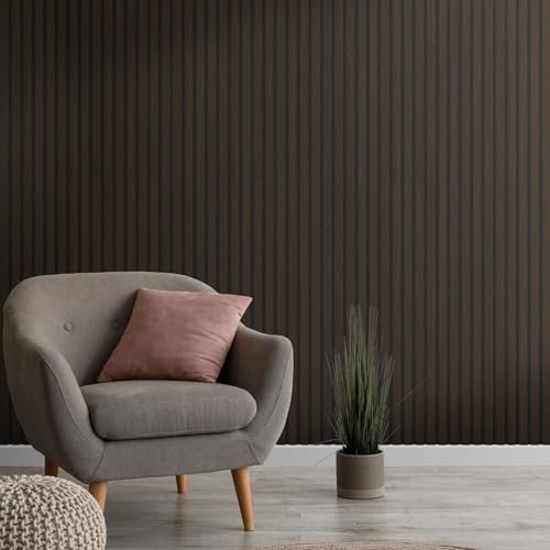 Smoked Oak Slatwall Panels (Real Wood Veneer) Acoustic Slat Wall Panels | 3D Decorative Wall Panels | Slatted Wall Panelling | 600mm x 2400mm