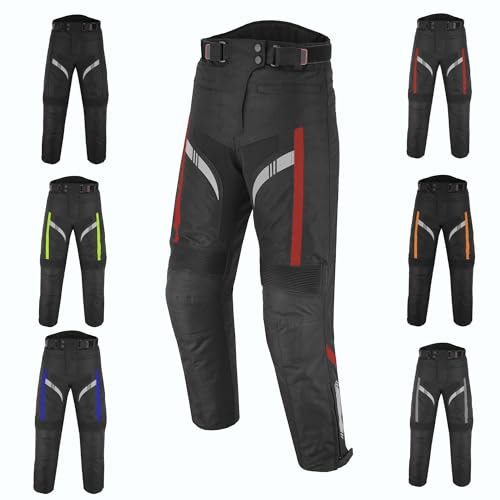 Vaster Moto Motorradhose für Herren, wasserdicht, Cordura-Textilien, Schutzhose für Motorradhose mit abnehmbaren Panzern, I, L