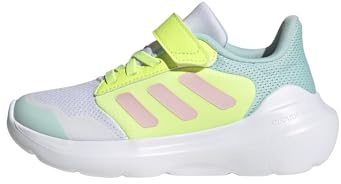 Adidas Unisex - Bambini e Ragazzi TENSAUR Run 3.0 Shoes Children, Cloud White/Clear Pink/Hi-RES Yellow, 35 EU