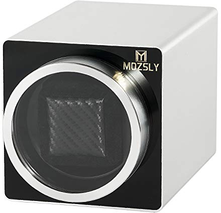 MOZSLY Avvolgitore per orologi singoli automatici, 12 modalità di rotazione con motore in metallo, Argento, MOZSLY avvolgitore orologio metallo