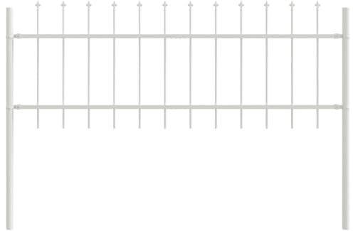 vidaXL Moderne weiße Outdoor-Zaunpaneele Langlebiges 8-Paneel-Set UV-geschützt Pulverbeschichtetes Metall Ideal für Gärten Höfe Stylische sichere Lösungen für Erwachsene Garten System Zaun Schutz