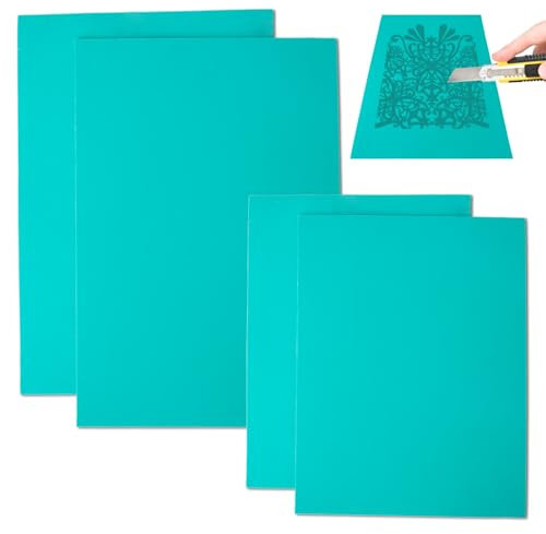 Chanumetal 4 Stück Linoldruck Set, 2A5 + 2A6 Linoleum Platten Linolschnitt Set, Linoldruck Farbe Linolschnitt Werkzeug für Stempel Selber Machen