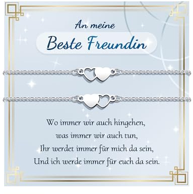YELUWA Freundschaftsarmband für 2, Herz Armband Freundschaft, Freundschaftsarmbänder, Beste Freund Geschenke, Beste Freund Armband Damen Mädchen Frauen Freunde - Weihnachten Geburtstagsgeschenk