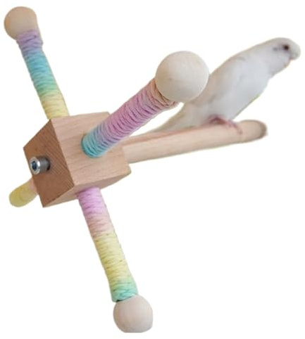 Poinçon de, Perche à Oiseaux, Porpo pour Cockatiels, en Bois rotatifs à 360 degrés pour Les Cages intérieures Aviers extérieurs Poulets Coop Travels Alleoning Setups