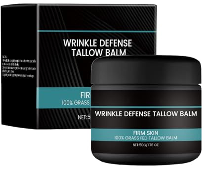 Baume anti-rides au suif QGuoJie pour homme - Crème hydratante anti-âge pour le visage et sérum de nuit - Formule naturelle pour réduire les rides et ridules - Crème visage jour et nuit (1)
