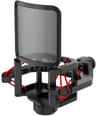 Soporte para amortiguador de micrófono, soporte antivibración, soporte de suspensión para micrófono, amortiguador de grabación, protección de filtro integrado, amortiguador de metal para la