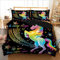 HNHDDZ Bettbezug Einhorn Galaxis Star Bettwäsche für Kinder Mädchen Schlafzimmer Traum Regenbogen Pferd Lila Blau Schwarz Blinkt Sternenklarer Himmel (Regenbogen Einhorn, 135x200 cm)