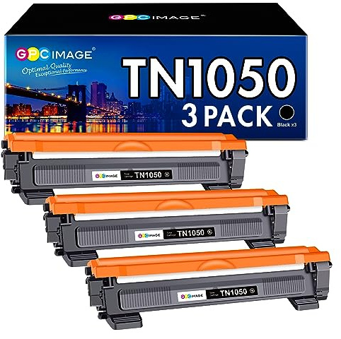 GPC Image TN1050 Cartucce di Toner Compatibili per Brother TN1050 TN-1050 per DCP-1612W DCP-1510 DCP-1512 DCP-1610W per HL-1210W HL-1110 HL-1112 HL-1212W per MFC-1810 MFC-1910W (Nero, 3-Pack)