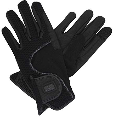 TuffRider Ladies Honeycomb Smart Riding Gloves - Black - L