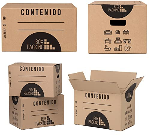 BOXPACKING | Umzugskartons 20 Stück | 43x30x25 cm | Umzugskarton mit Griffen | Bücherkartons| Moving Boxes | Cardboard Box