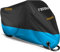Favoto Verbesserte Version Motorradabdeckung Wasserdicht Motorrad Abdeckplane Outdoor Motorradgarage Motorroller Abdeckung Winterfest mit 2 Gürtelschnalle Schwarz-Blau XXL 245cmx105cmx125cm