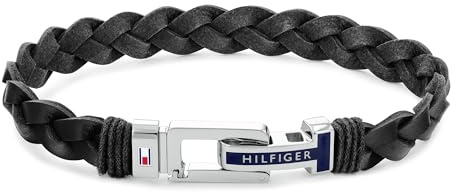 Tommy Hilfiger Jewelry Bracciale in Pelle Intrecciata da Uomo - Disponibile in Blu o Nero