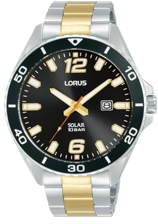 Lorus Sport Man Herren Uhr analog Solar mit Edelstahl Armband RX363AX9