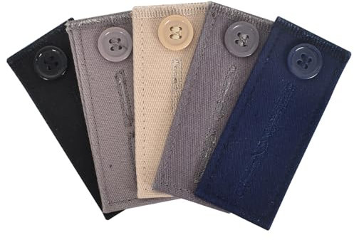 Zimoer 5 Farben Taillenverlängerungen, Elastische Taillenverlängerung, Taille Erweiterung Knopf, Einstellbar Knopfverlängerung, Jeanshosen Knopf Verlängerungs für Jeans Hosen Umstandshose