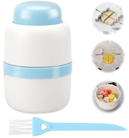 Séparateur de tablette, séparateur de tablette, coupe-comprimés, séparateur de tablette pour toutes les tablettes, 1 en 2 divisé, 1 en 4, mortier de pilule avec compartiment de rangement