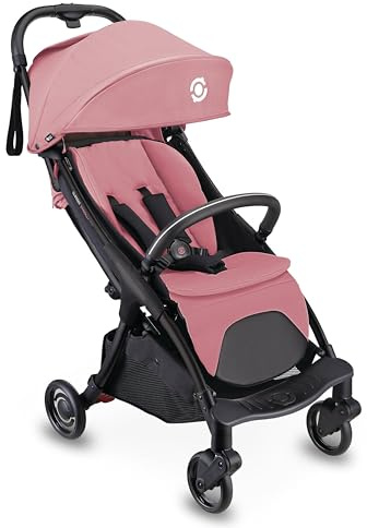 GLOBBER STROLL LITE Kinderwagen – Baby Stroller bis 22 kg - Buggy klein zusammenklappbar - Reisebuggy mit Sonnenschutz – Kinder von 0-4 Jahre - Rosa