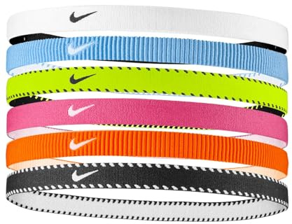 Nike Flex Classic Headbands 6PK Bandes élastiques pour cheveux Sport Volt (6 unités)