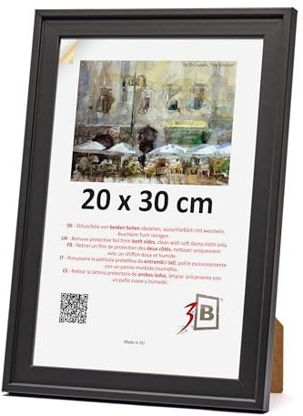 3-B Cadre photo SALO - Gris foncé - 20 x 30 cm - Cadre en bois, cadre photo, cadre portrait avec verre acrylique