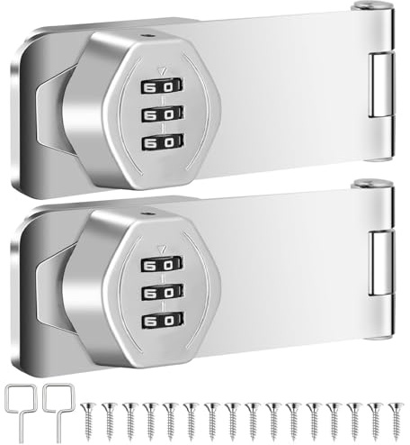 Serrure à Combinaison de Meubles,Loquet Sans Clé,Serrure de Code de Porte Armoire,Serrure à Combinaison à 3 Chiffres Verrou de Porte à Code pour Armoire Boite Aux Lettres Hangars Tiroir (2PCS Argent)