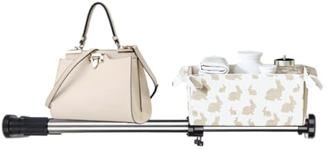 Ajustable 2 paquetes extensibles armario barra de tensión de armario negro organizador de estante de almacenamiento de riel de riel para la cocina bañera de bricolaje de bricolaje divisor de ropa de