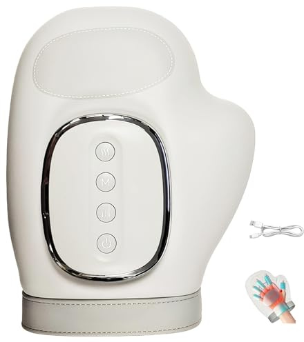 Handmassagegerät mit Thermotherapie,Handmassagegerät Mit Wärme & Luftkompression,3 Modi,5 Intensitätsstufen,15 Minuten automatischer Timer,Wireless Elektrisches Wiederaufladbare HandMassager (1pcs)