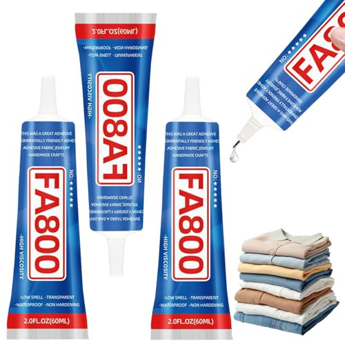 Cutiolly, 3 st 60 ml starkt Textillim, Transparent Textillim, Starkt Lim För Textil, Tvättbart Och Strykbart Lim