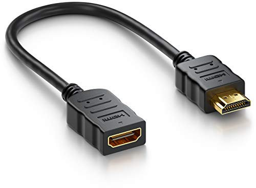 DeleyCON Extensión HDMI Corta - Adaptador de Cable - Enchufe a Toma 4K UHD