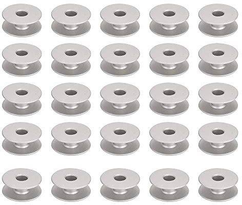Bobine per macchina da cucire in metallo 100 pezzi, dimensioni bobine in alluminio per accessori per la sostituzione della macchina per cucire auto da ricamo piatto(Flat Lock Core)
