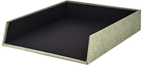 Rössler SOHO Briefablage A4 | Dokumentenablage A4 | Schreibtisch Organizer aus Papier | Ablagefächer stapelbar | Büro Organizer Schreibtisch Zubehör | 32 x 26 x 6 cm | 1 Stück | Farbe: Grün | Salbei